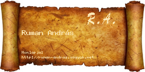 Ruman András névjegykártya