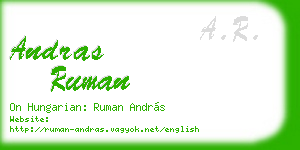 andras ruman business card